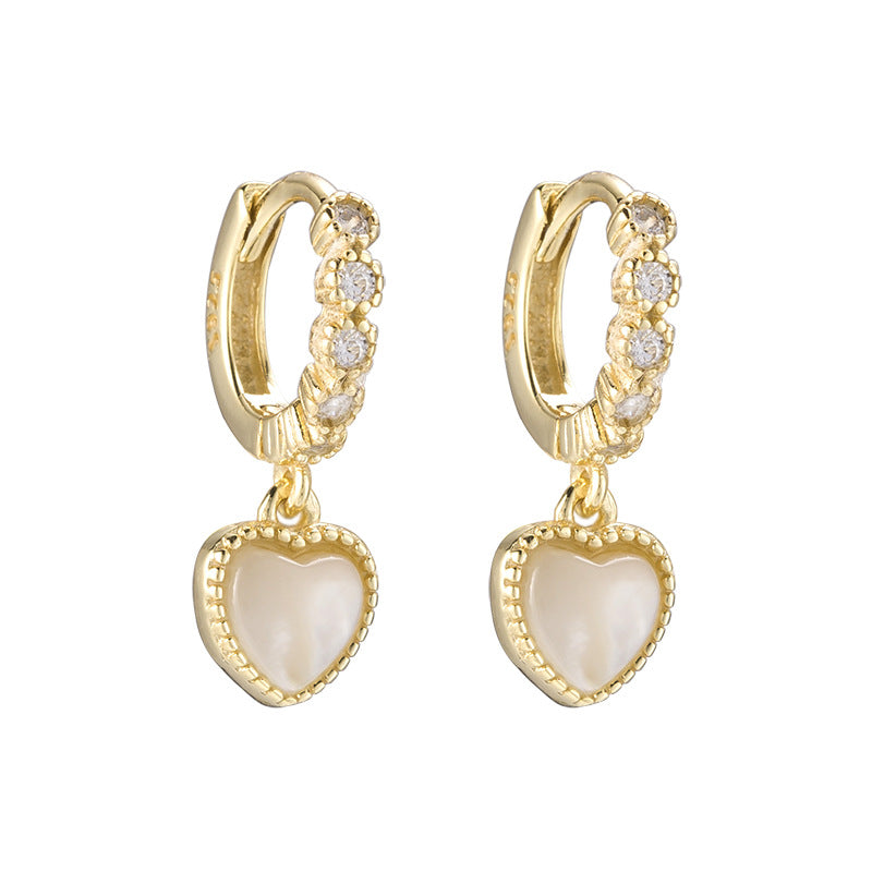 925 Sterling Silver Love Shell Earrings