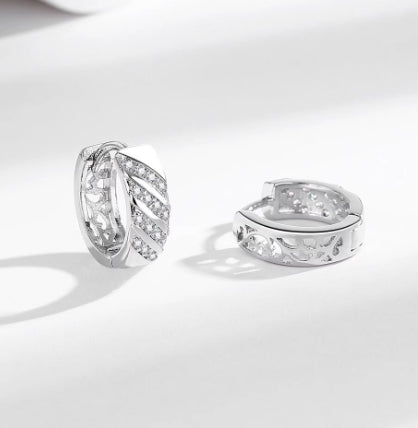 925 Silver Niche Design Diamond Earrings