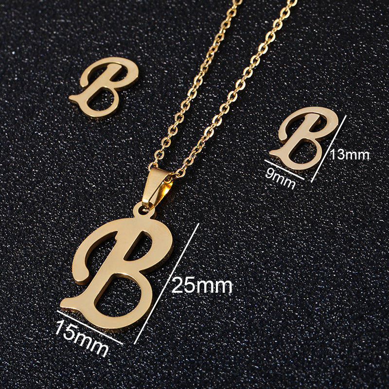 26 stainless steel alphabet necklaces