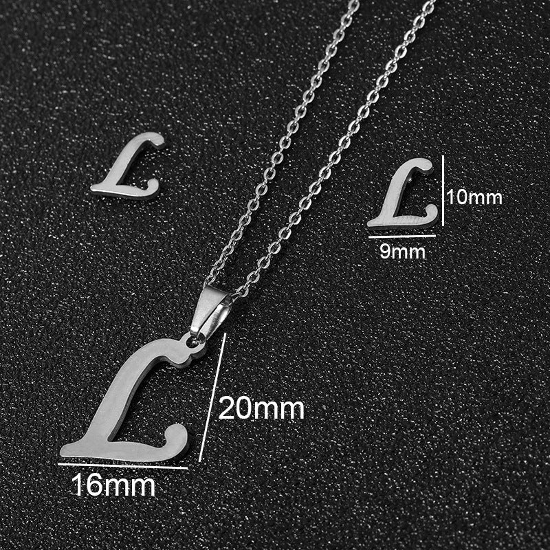 26 stainless steel alphabet necklaces