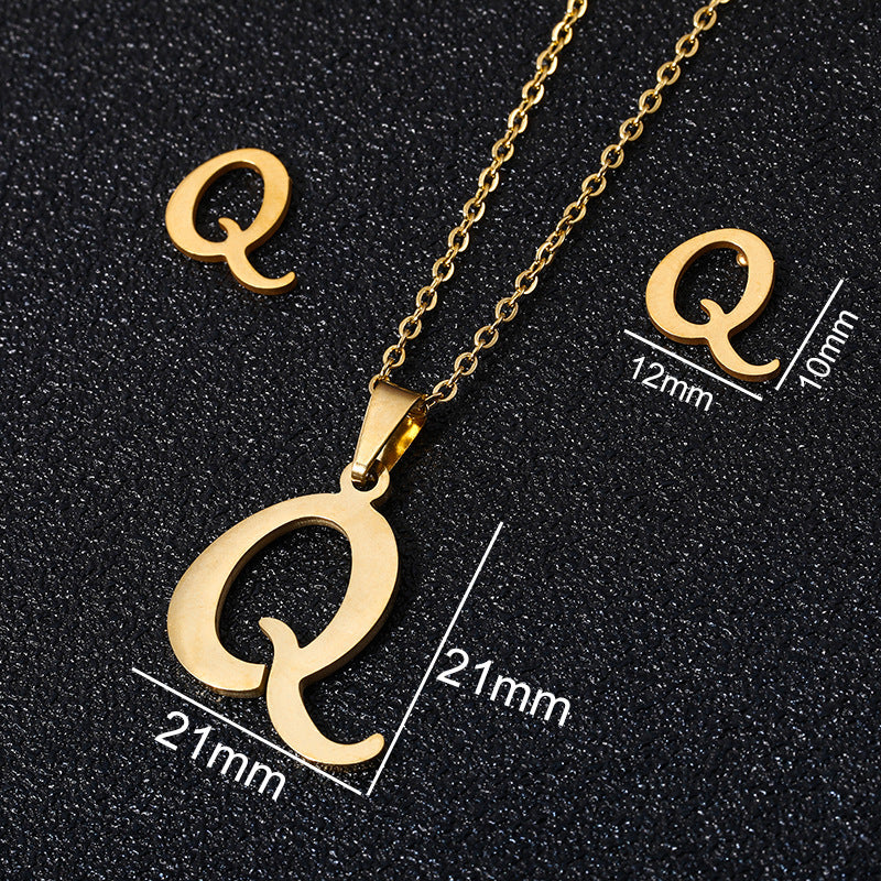 26 stainless steel alphabet necklaces