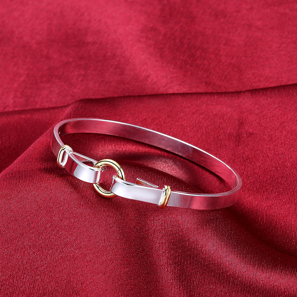 925 silver plated color separation O bracelet