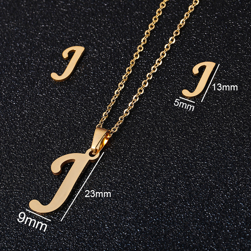 26 stainless steel alphabet necklaces