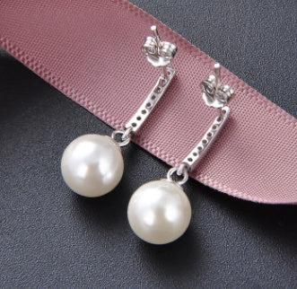 925 sterling silver zircon earrings