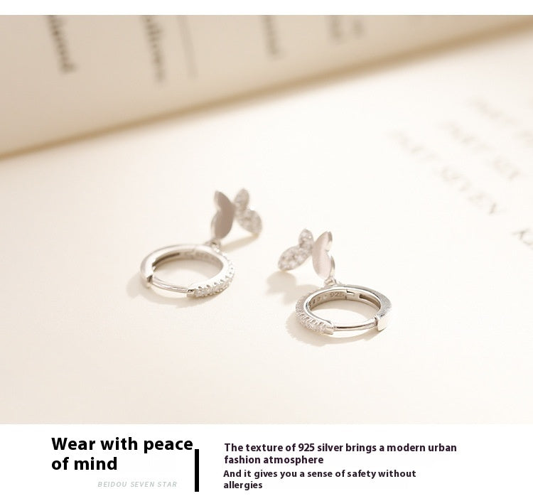925 Sterling Silver Butterfly Earrings