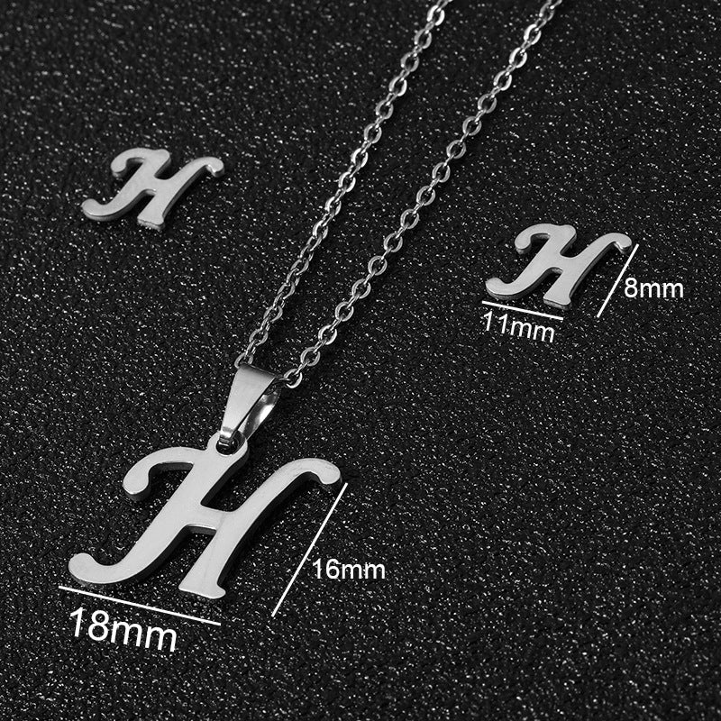 26 stainless steel alphabet necklaces