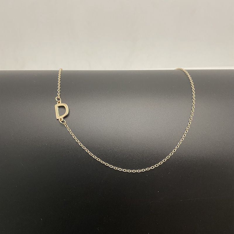 Initial Necklaces For Women, Dainty Gold Letter Necklace 14k Gold Plated Sideways Initial Necklace Cute Name Simple Choker Necklaces For Women Trendy Jewelry Gifts