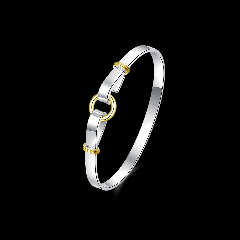 925 silver plated color separation O bracelet