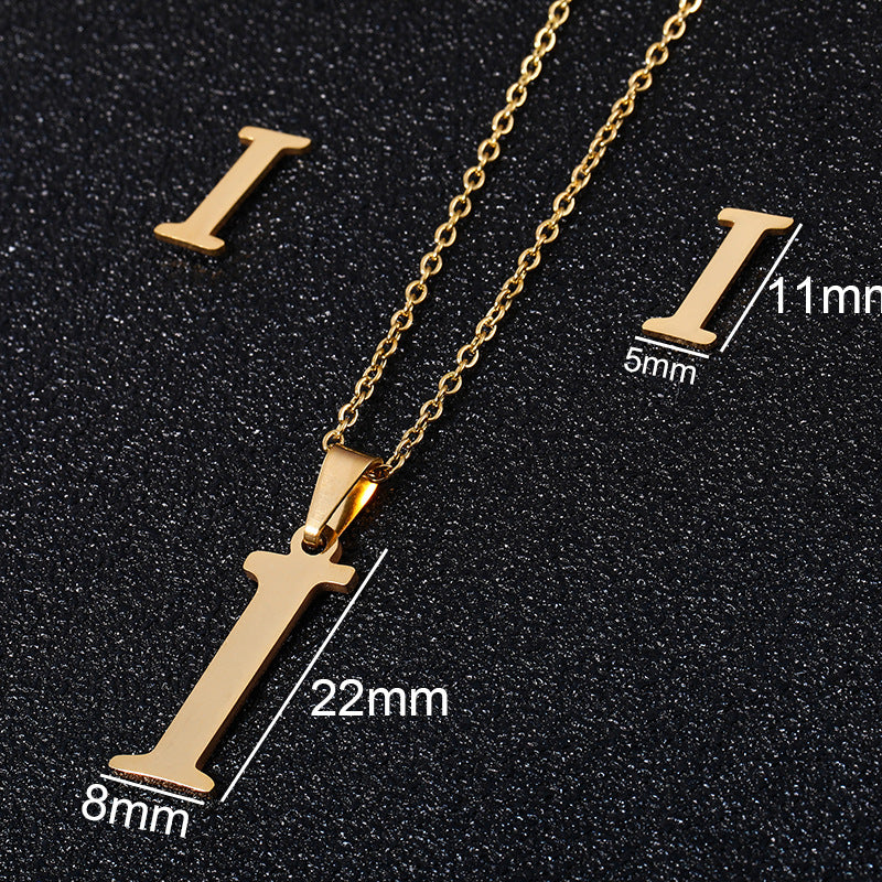 26 stainless steel alphabet necklaces