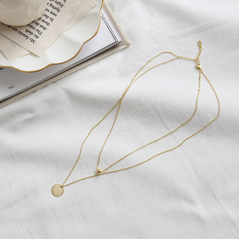 925 Sterling Silver Necklace Female Geometric Round Necklace