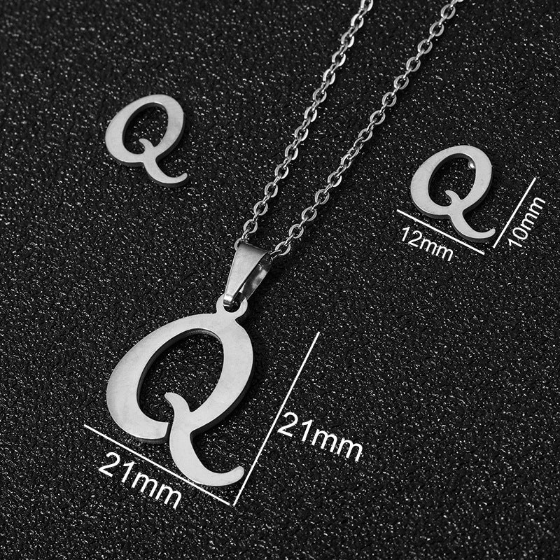 26 stainless steel alphabet necklaces