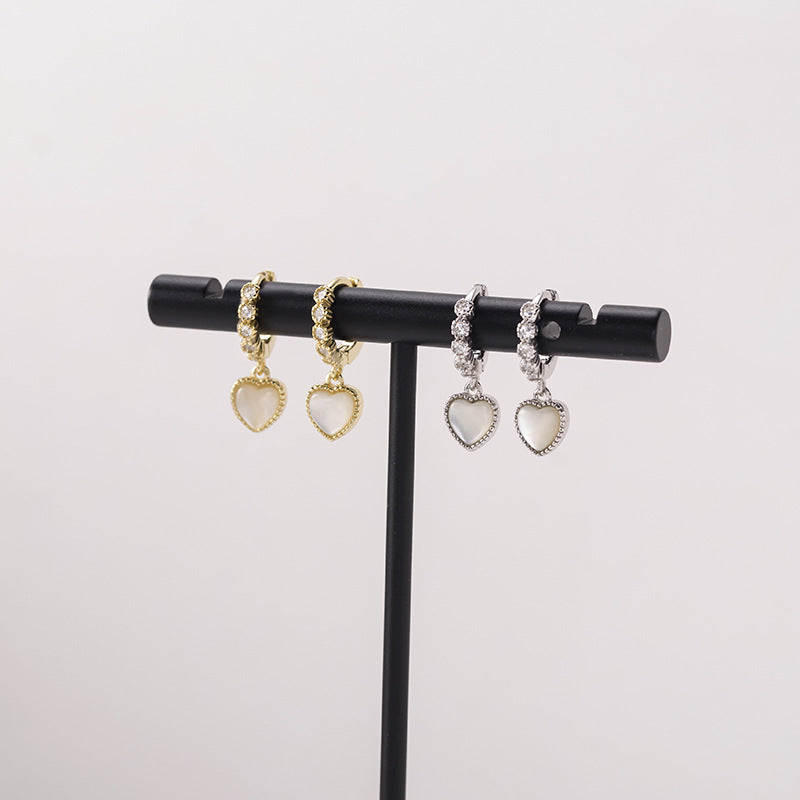 925 Sterling Silver Love Shell Earrings