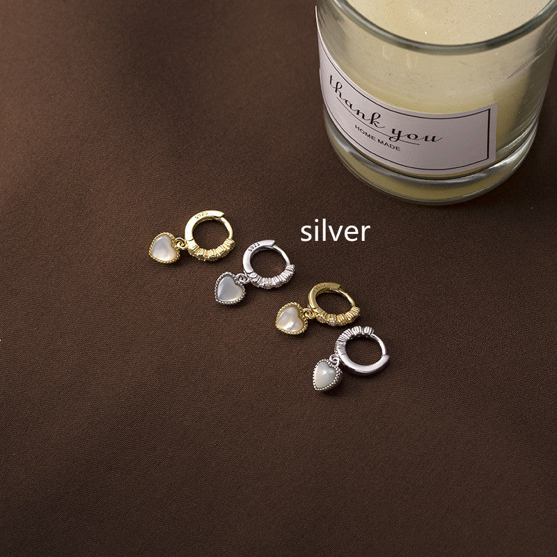925 Sterling Silver Love Shell Earrings