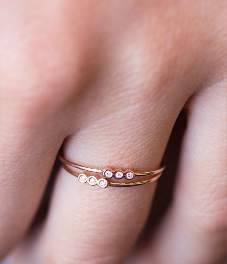 European And American Rings 18k Gold Triple Ring With Diamonds And Zircon Bracelets Hot Sale Jewelry