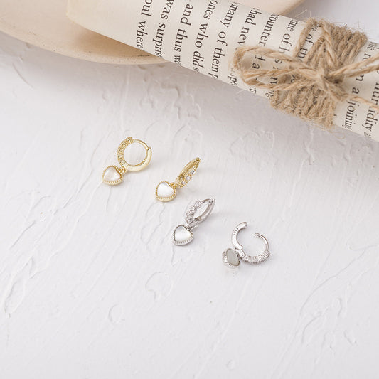 925 Sterling Silver Love Shell Earrings