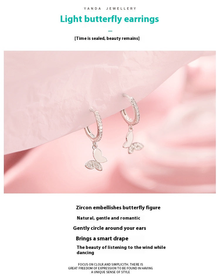 925 Sterling Silver Butterfly Earrings