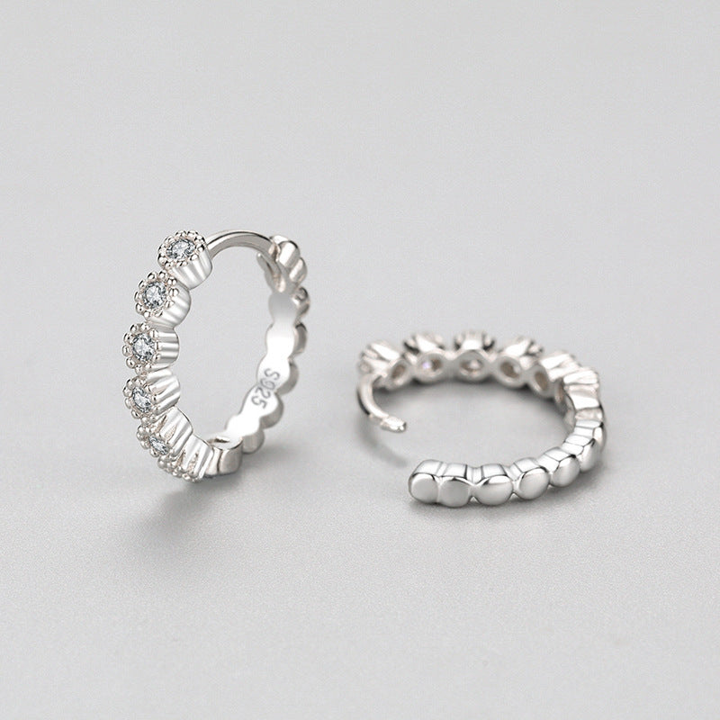 925 Silver Niche Design Diamond Earrings