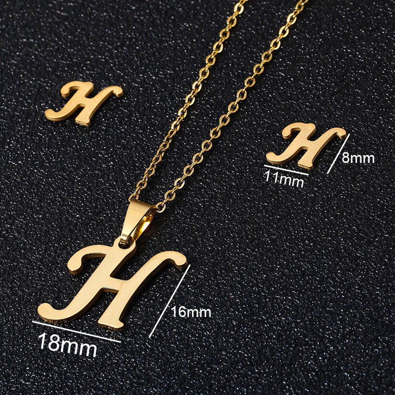 26 stainless steel alphabet necklaces