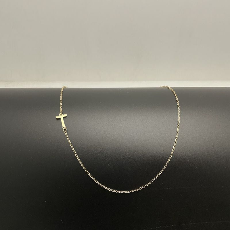 Initial Necklaces For Women, Dainty Gold Letter Necklace 14k Gold Plated Sideways Initial Necklace Cute Name Simple Choker Necklaces For Women Trendy Jewelry Gifts
