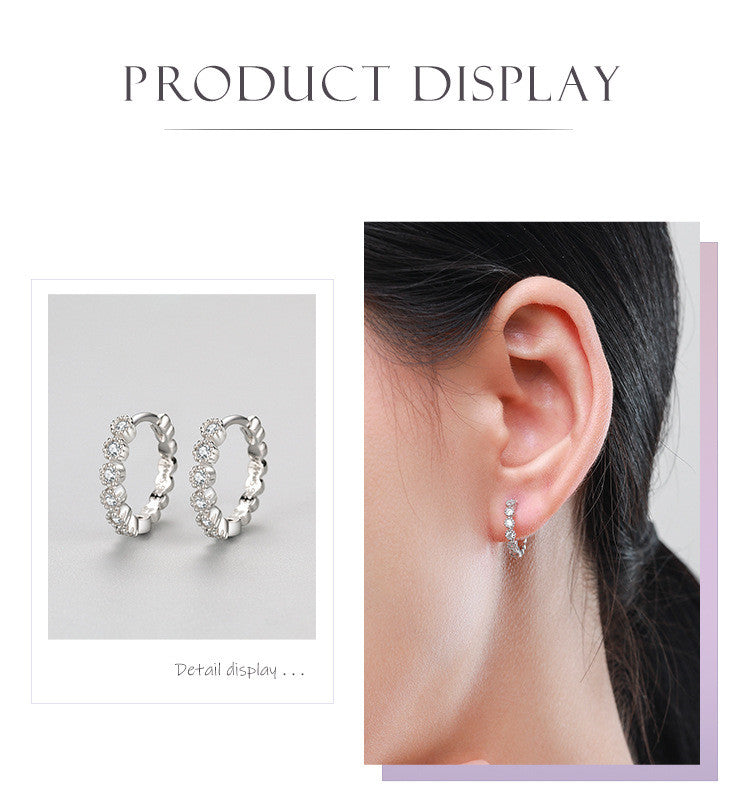 925 Silver Niche Design Diamond Earrings