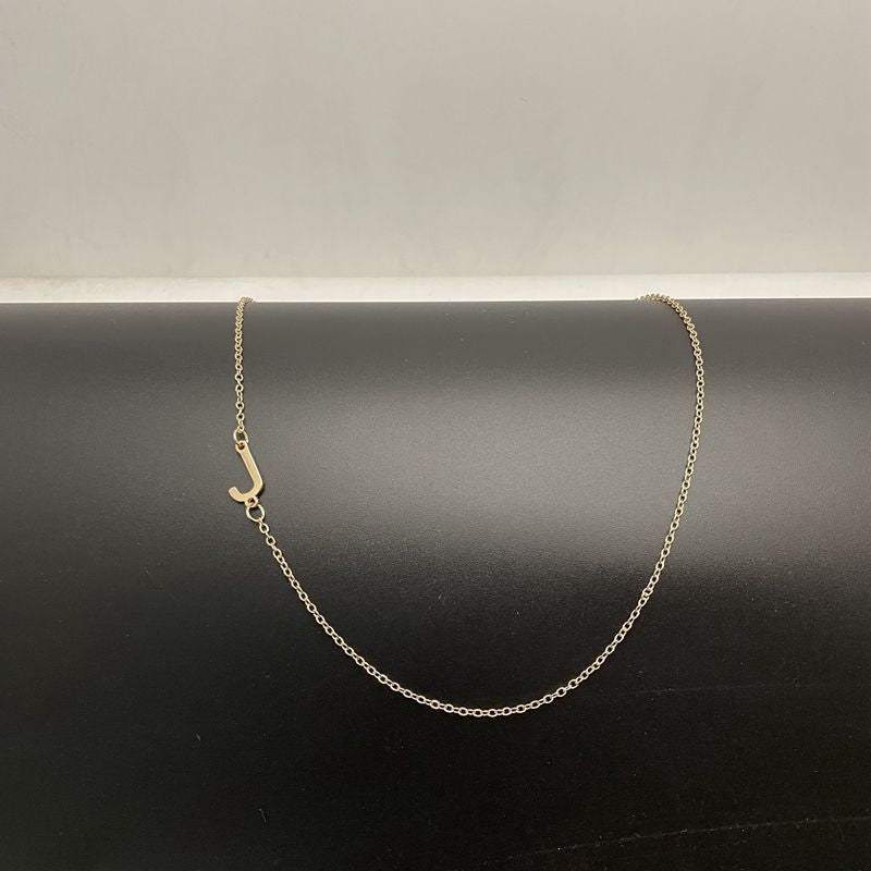 Initial Necklaces For Women, Dainty Gold Letter Necklace 14k Gold Plated Sideways Initial Necklace Cute Name Simple Choker Necklaces For Women Trendy Jewelry Gifts