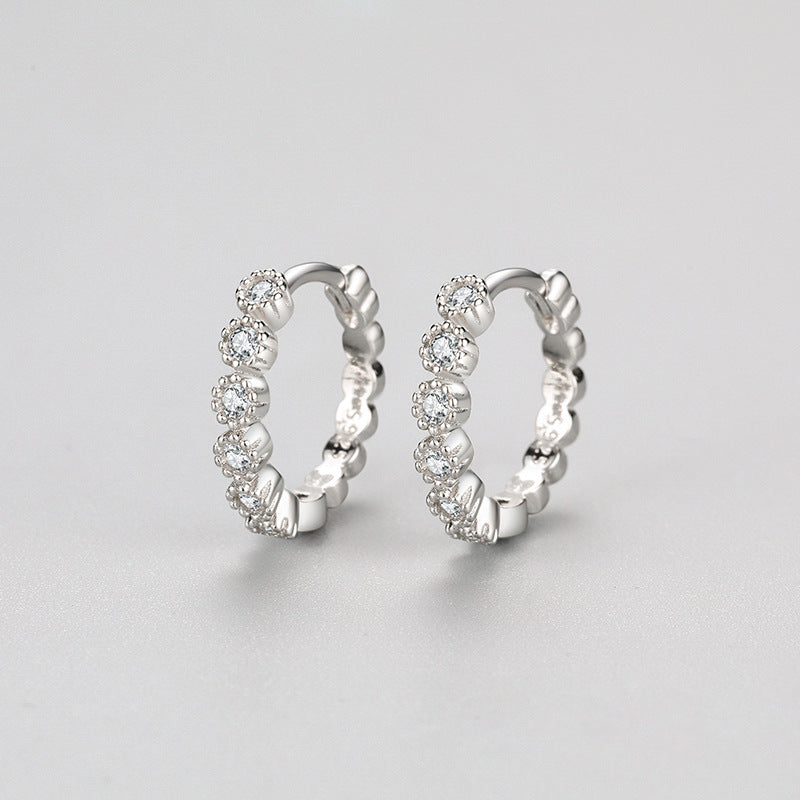 925 Silver Niche Design Diamond Earrings