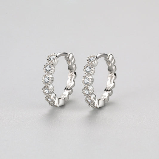 925 Silver Niche Design Diamond Earrings